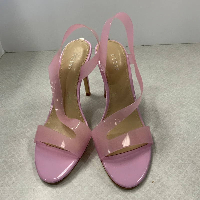 Fashion Wear Pink Shoes Heels Stiletto Guess, Size 8