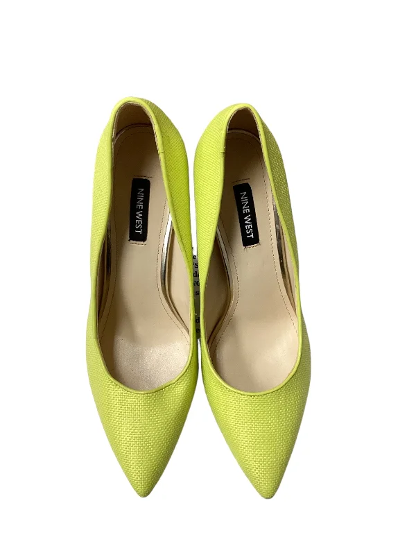 Exquisite Details Yellow Shoes Heels Stiletto Nine West, Size 8