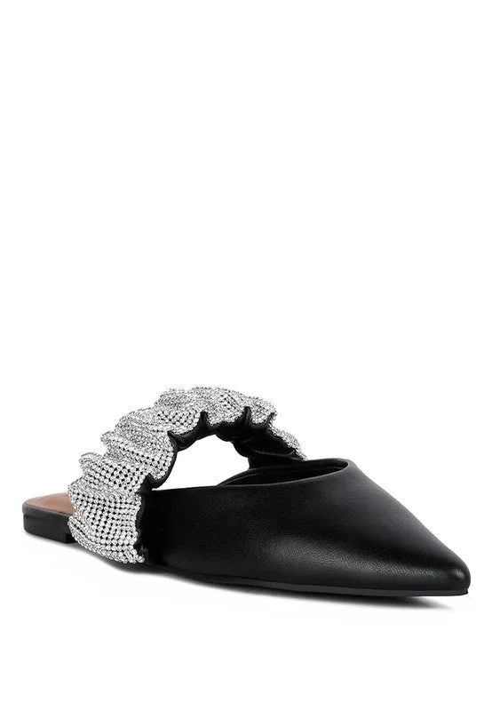 Elegant Series Hemessen -  Strap Flat Mules For Women