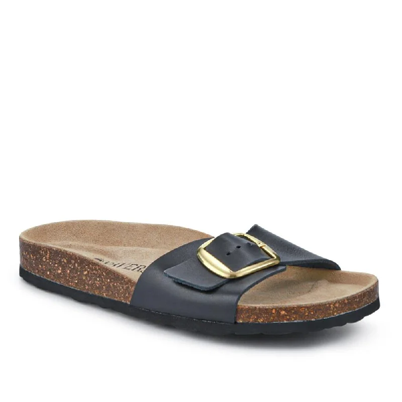 Refreshing Design All-Leather Slip-On Mules - PATRI39014 / 326 634 - Black