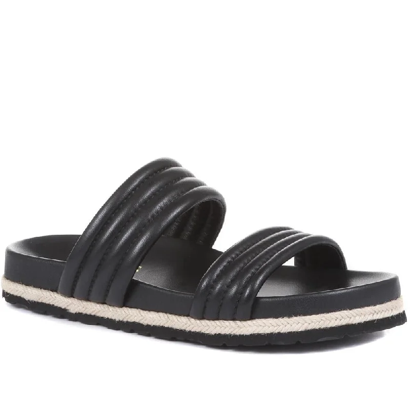 Unique Fashion Lenora Leather Mule Sandals - LENORA / 321 573