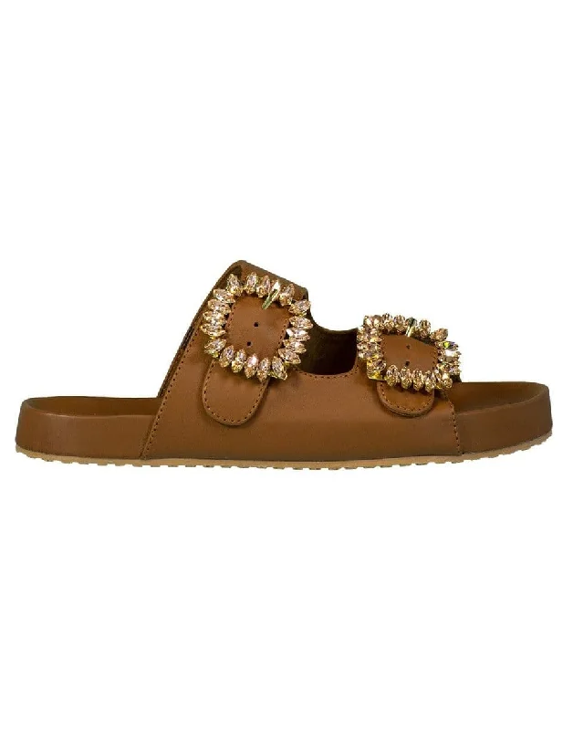 Economic Outlook Milan Camel Double Buckle Sandal