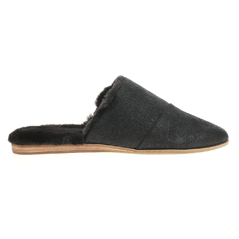 Refreshing Design Jade Metallic Suede Mules