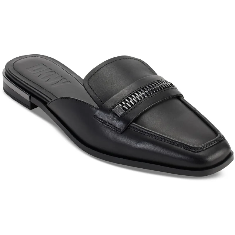 Luxury Fashion DKNY Womens Elin Flat Mule Embellished Leather Mules