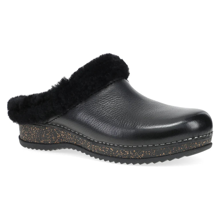 Comfortable Wear Magda Cozy Burnished Leather Mule in Black