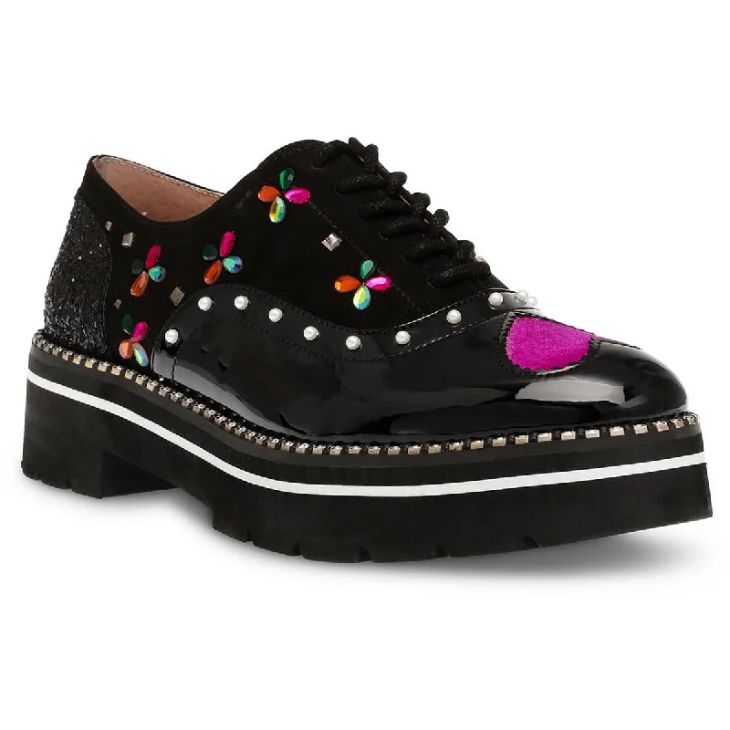 Trendy Items Betsey Johnson Womens PIXXY Patent Embellished Loafers