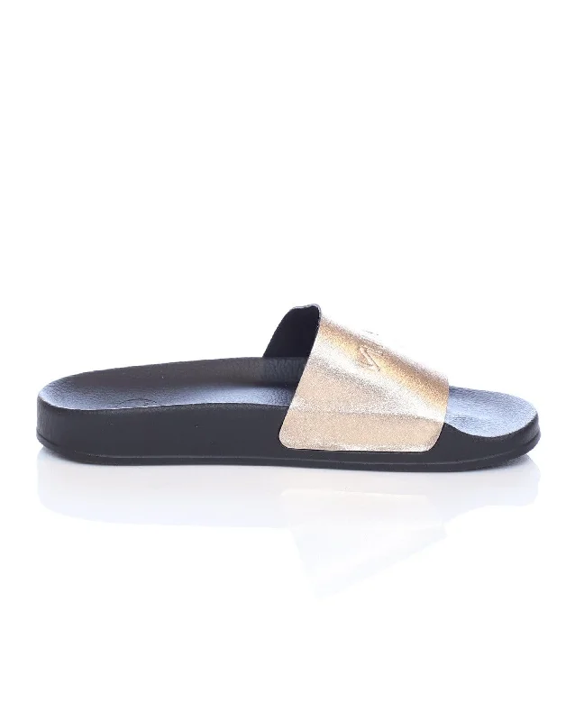 Elegant Series Golden Leather Calypso Flat Sandals