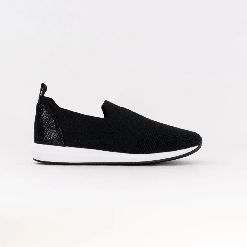 Bright Colors Ara Leena 2 Slip On Sneaker (Women's) - Black Woven Stretch
