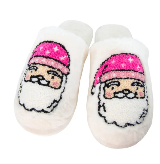 High-quality Styles Pink Santa Face Slippers