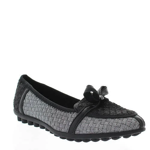 Comfortable Mind Black & Metallic Women's  Flat Leah Black Metallic and Pewter