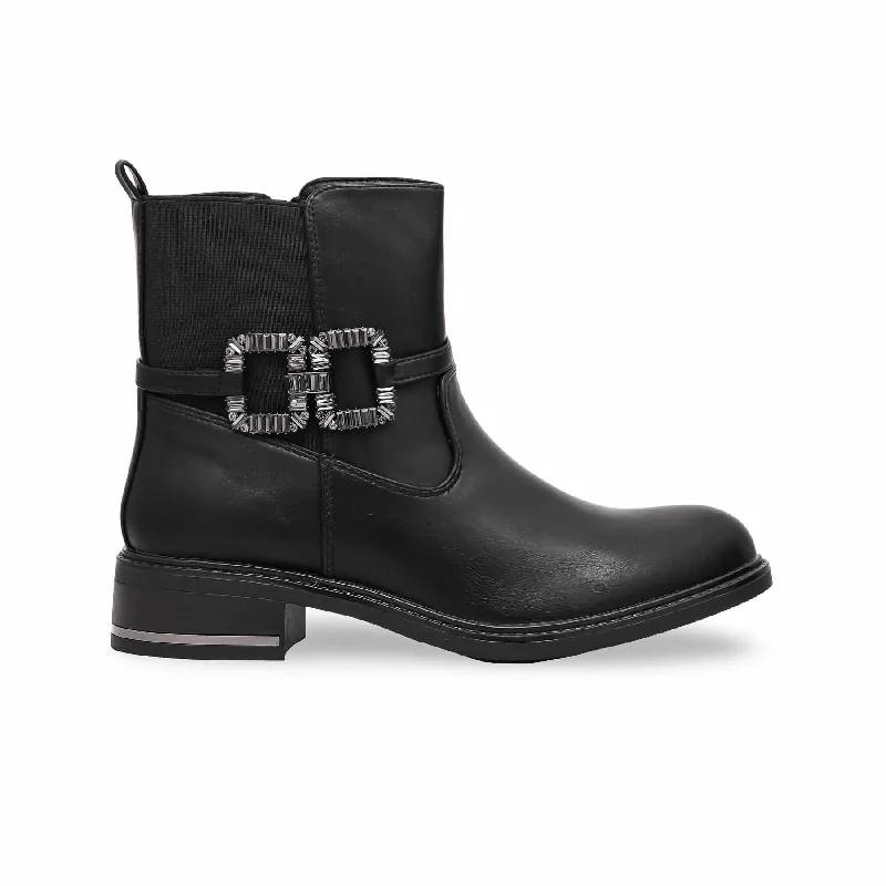 Fashionable Inner Wear Black Women Long Shoes WN9016