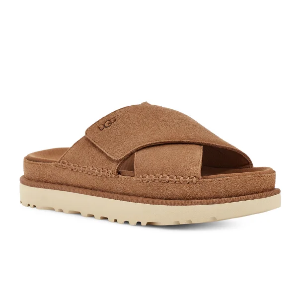 Classic Color UGG Women's Goldenstar Cross Slide Chestnut