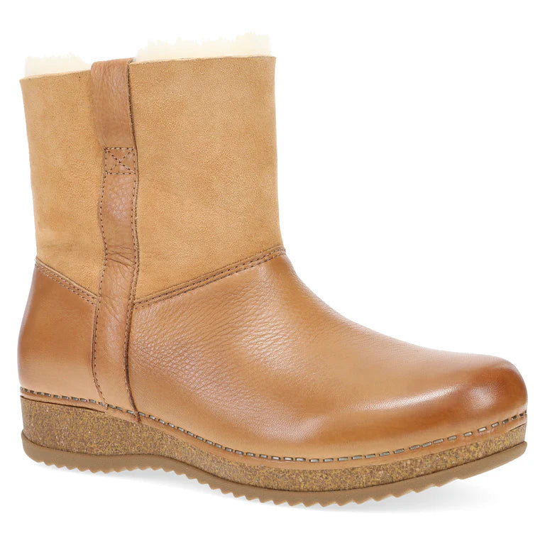 High-end Sense McKenzie Milled Leather Shearling Boot in Tan