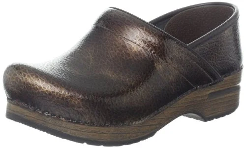 End Of The Year Dansko Women's Professional Clog - Brown Textured Patent 506067878