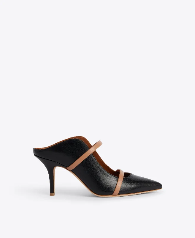 Classic Items Maureen 70 Black & Blush Leather Mules