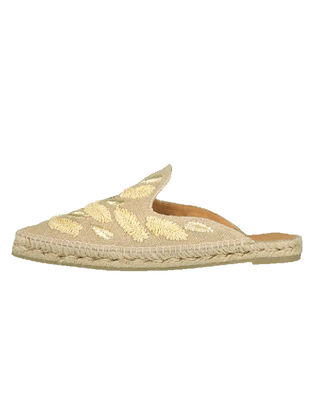Floral Prints Rosa Pointed Embroidered Slide