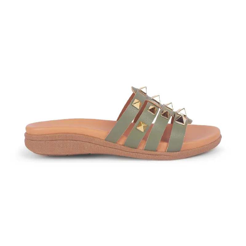 High-end Fashion Tresmode Tonrow Green Women's Dress Flats