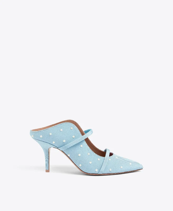 Minimal Style Maureen 70 Blue Grosgrain Mules