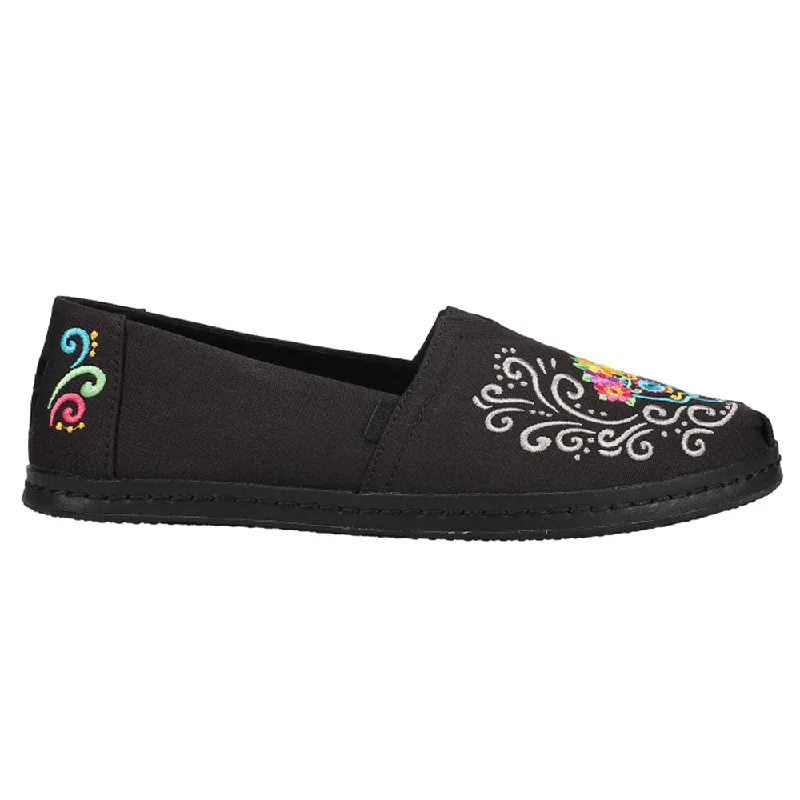 Minimal Style Alpargata Floral Slip On Flats