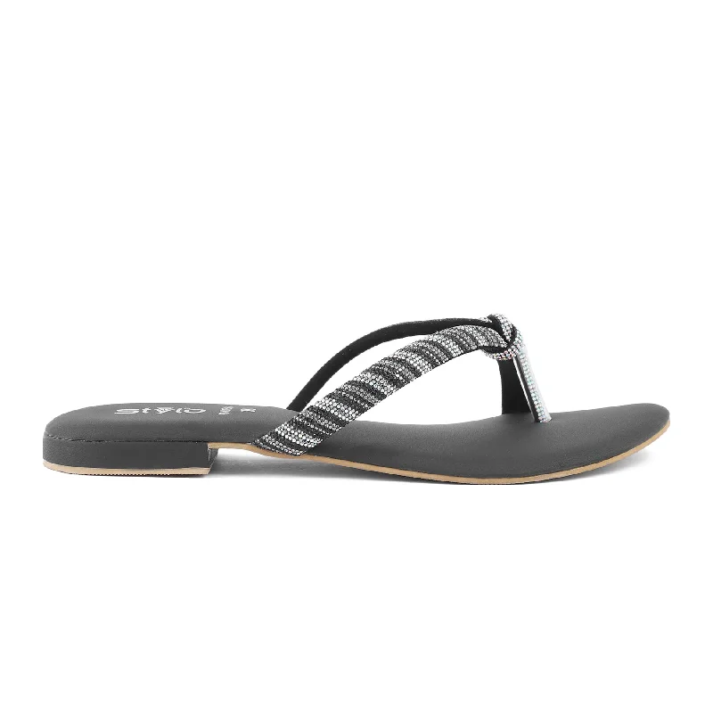 High Street Series Black Fancy Chappal FN0736