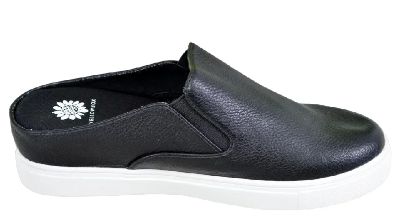 Body Design Yellow Box Black Women’s  Mule Backless Flats