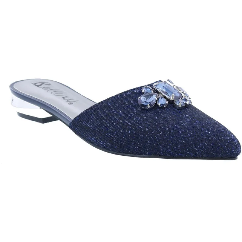 Bright Colors Bellini Womens Fierce Embellished Knit Mules