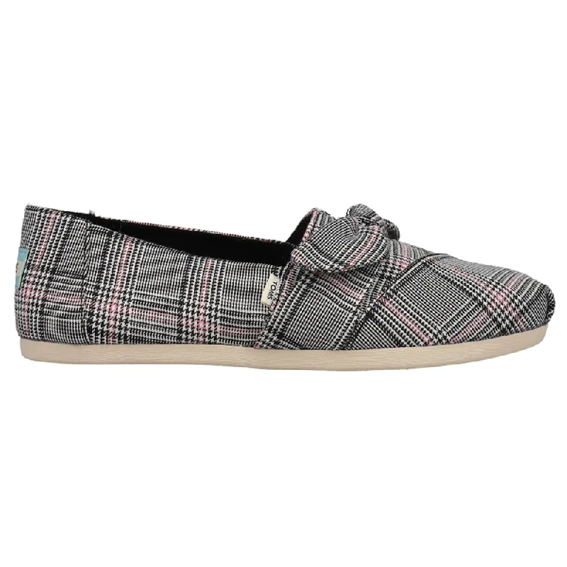 High Street Fashion Alpargata Bow Plaid Tie Slip On Flats