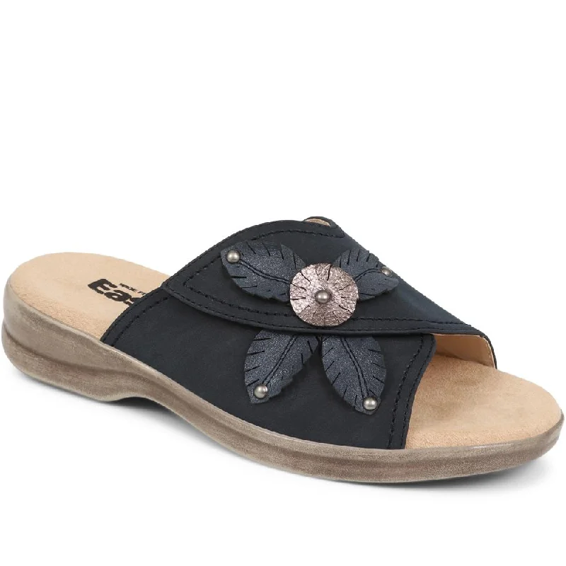 Luxury Classic Slip-On Mules  - CALYSTA / 325 645 - Navy