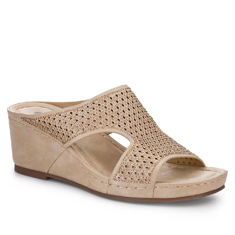 End Of The Year Tall Wedge Heel Mules - BAIZH41016 / 327 100 - Natural
