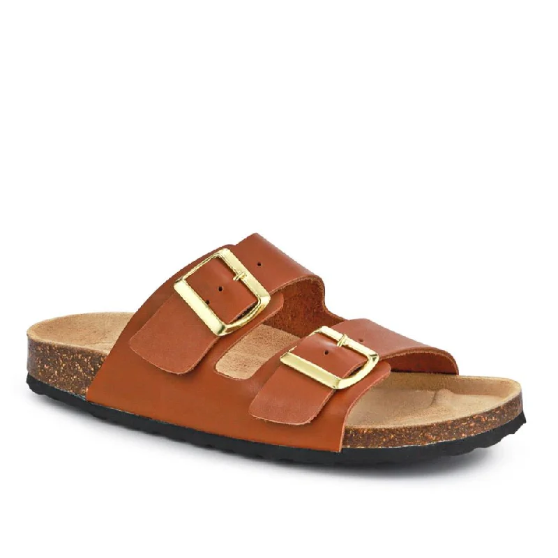 Fashion Selection All-Leather Casual Mule Sandals - PATRI39010 / 326 633 - Tan