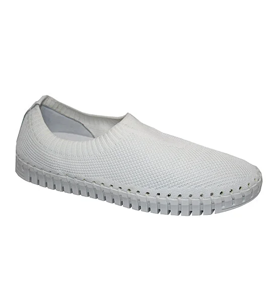 High-end Customization Lucy Stretch Sneaker in White CLOSEOUTS