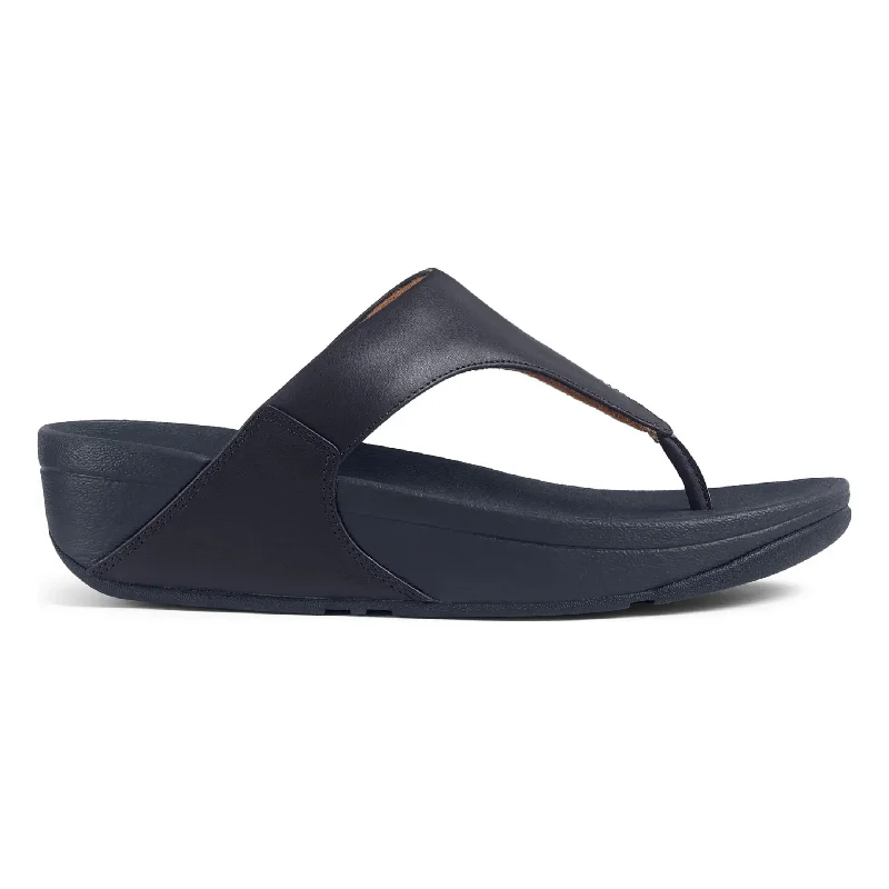 Fashion And Simplicity FitFlop Women's Lulu Toe-Post Deep Blue Leather
