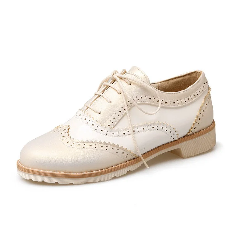 Editorial Design Women's Lace Up Flats Oxford Shoes