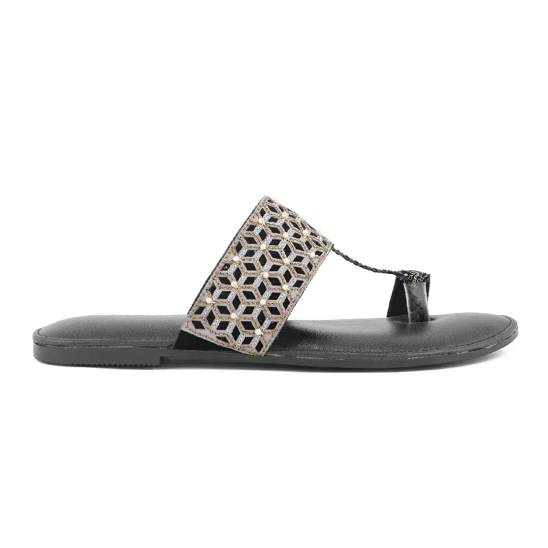 Integrated Design Black Ethnic Chappal EC0182