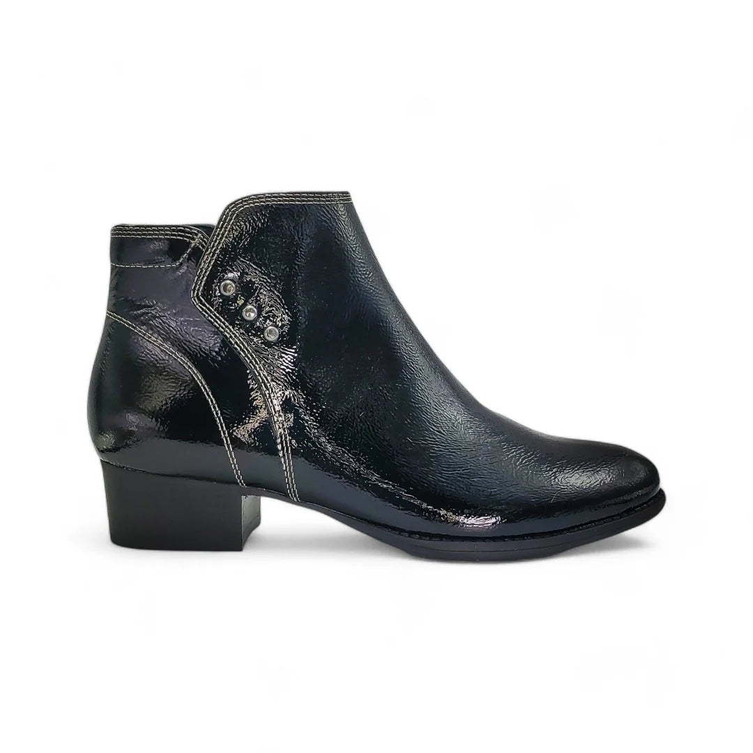 Body Design Tiko Ankle Boot in Black Patent Leather