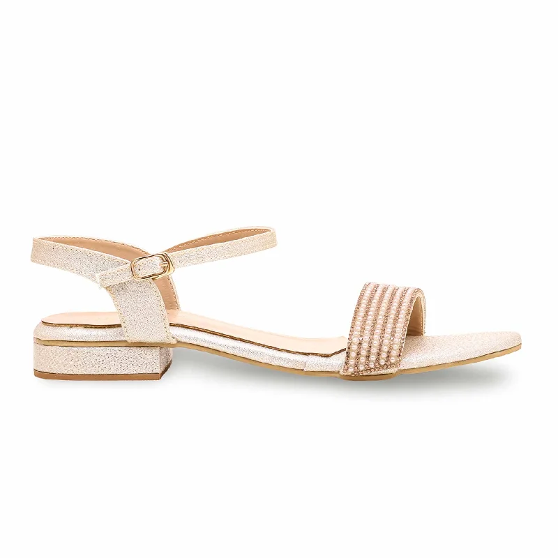 Classic Style Golden Fancy Sandal FN6049