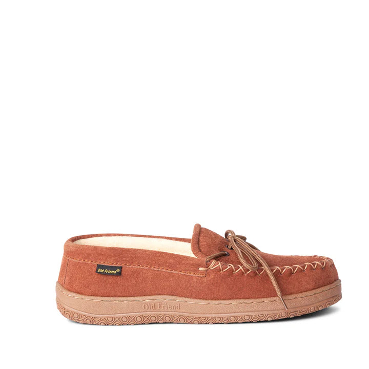 High Street Fashion Men's Loafer WIDE Terry Cloth Moccasin in Chestnut II