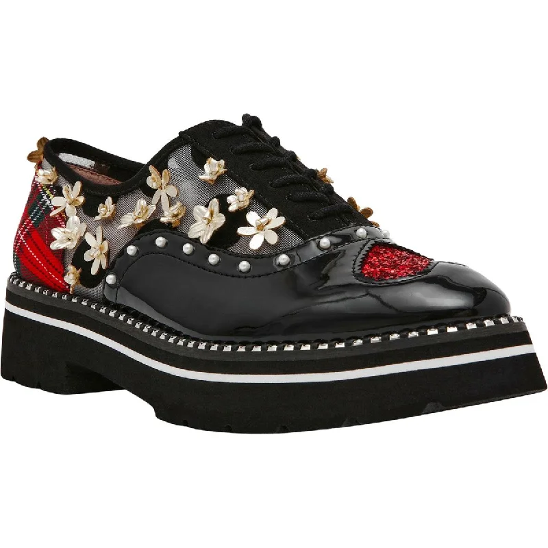 Comfortable Wear Betsey Johnson Womens Skyyla Embellished Lugged Sole Oxfords
