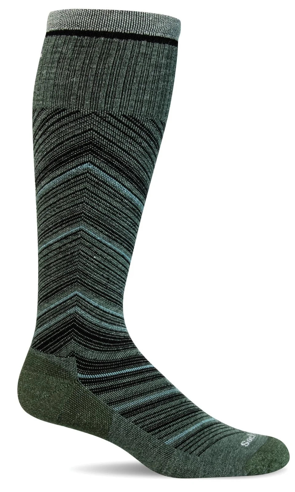 Minimal Style Full Flattery Wide Calf Fit Moderate Graduated Compression Sock in Juniper
