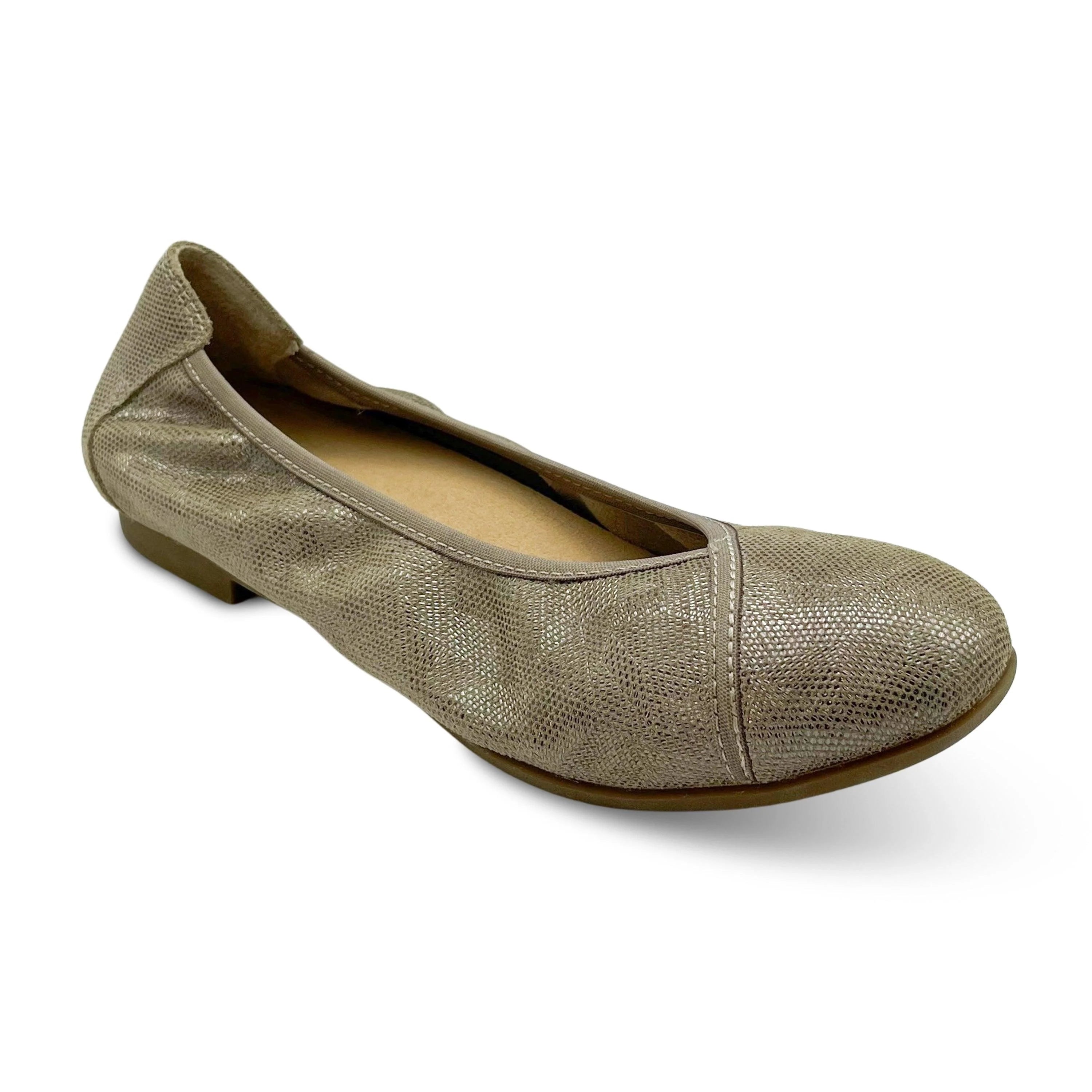 Fresh And Elegant Revere Women's Nairobi Slip On Flat Shoe - Champagne Angle