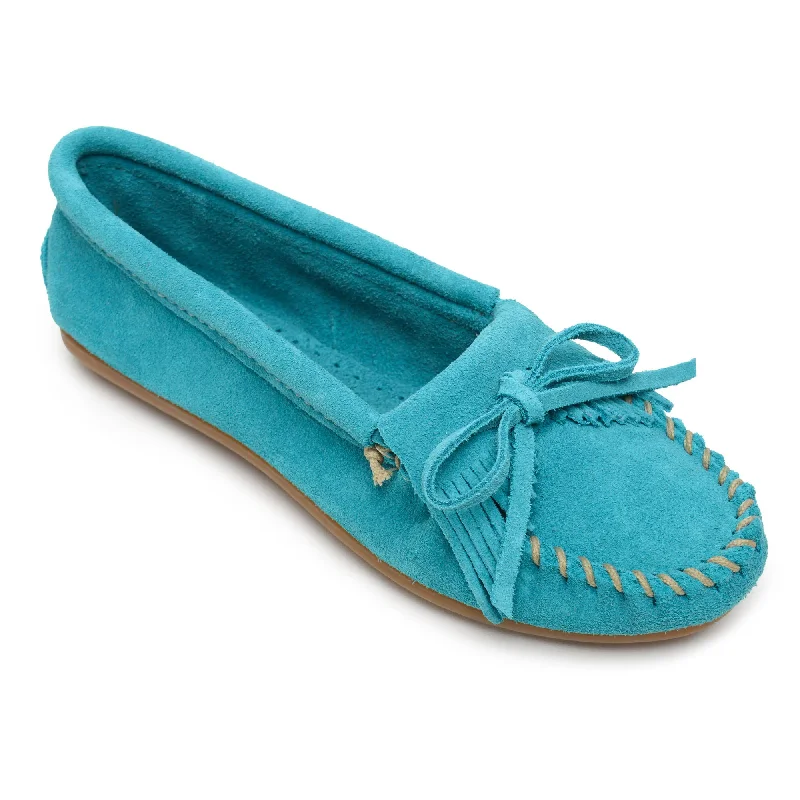 Unique Prints Kilty Hardsole Moccasin in Turquoise