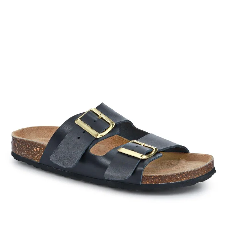 Personalized Wear All-Leather Casual Mule Sandals - PATRI39010 / 326 633 - Black