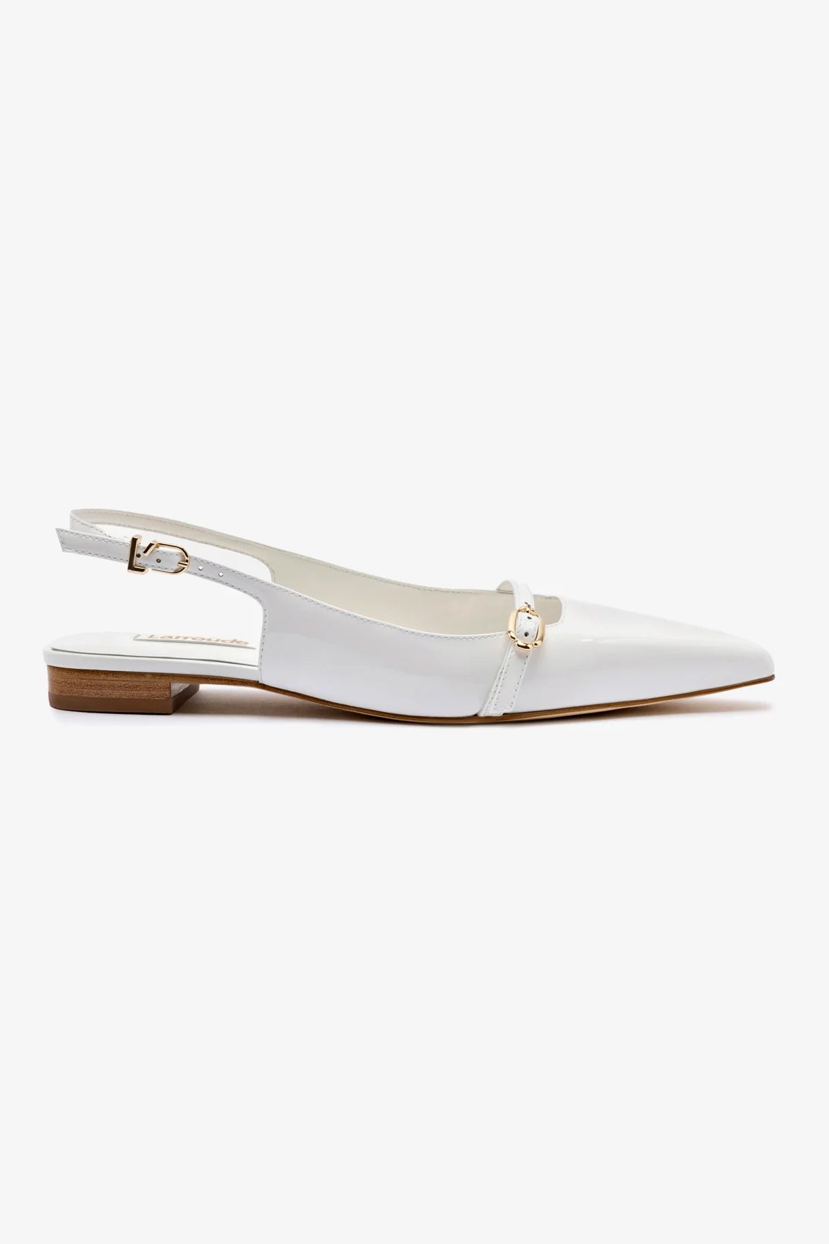 High Street Series Ines Flat In White Patent Leather