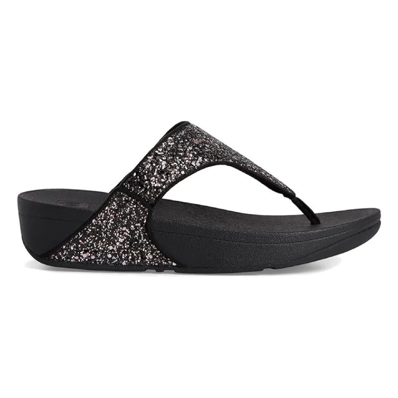 Romantic Data FitFlop Women's Lulu Glitter Toe-Post Black Multi