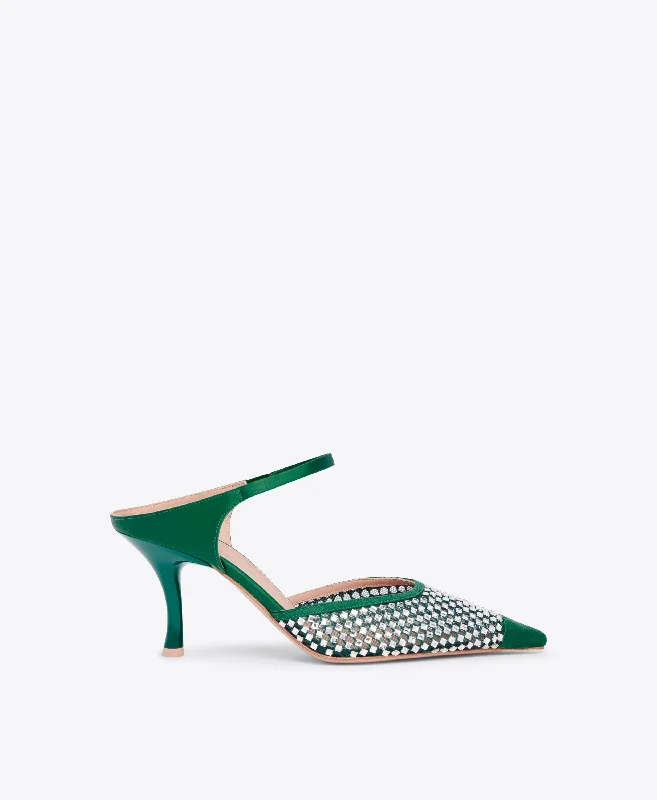 Artistic Temperament Vega 70 Green Crystal  Satin Mules