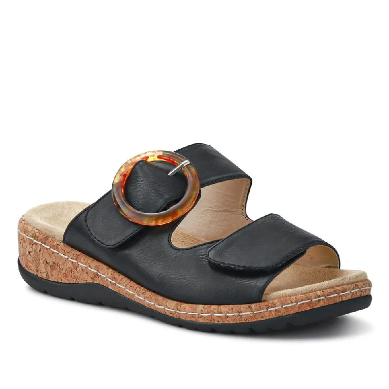 Integrated Design Wide-Fit Dual-Fasten Mules - WBINS41103 / 327 398 - Black
