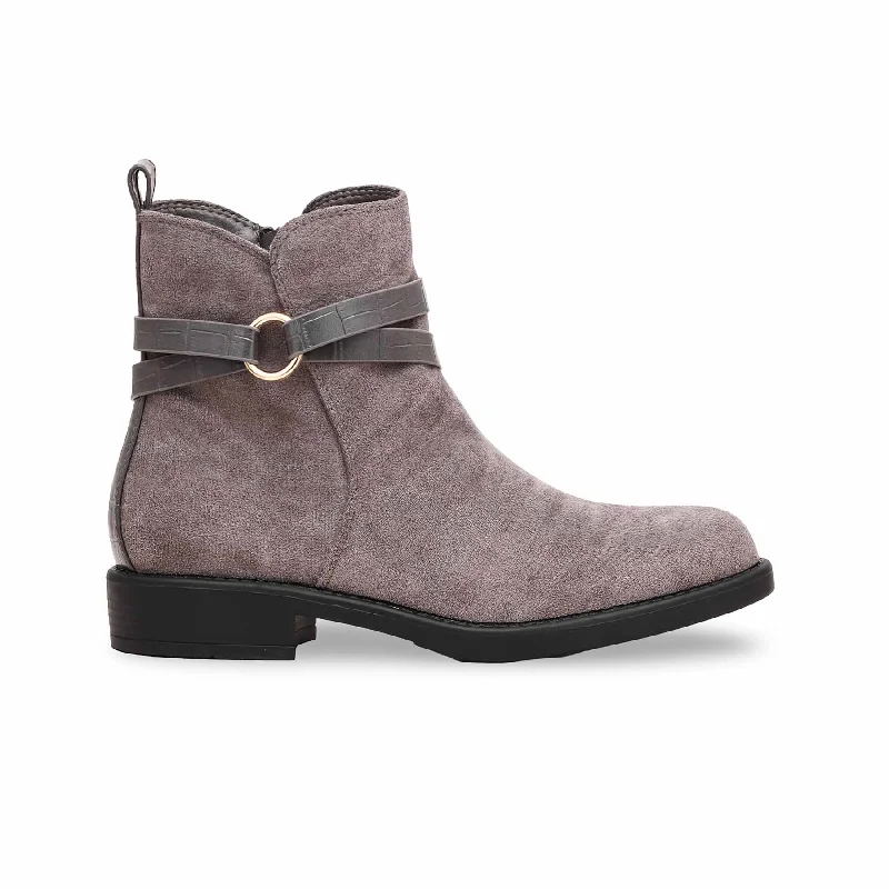 Classic Color Grey Long Shoes WN9017