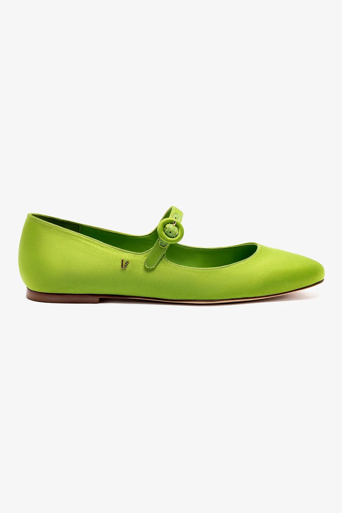 Fashion Selection Blair Ballet Flat In Kiwi Satin