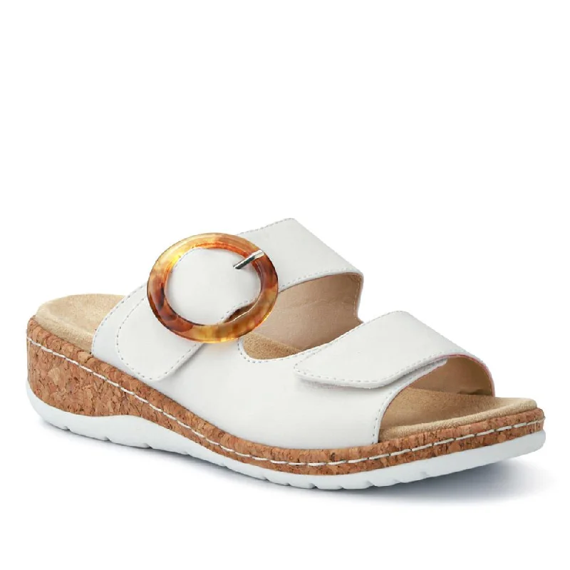 Fashionable In The Times Wide-Fit Dual-Fasten Mules - WBINS41103 / 327 398 - White