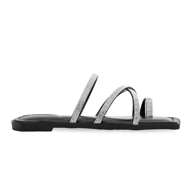 Fashion Wear Black Formal Chappal FR0542